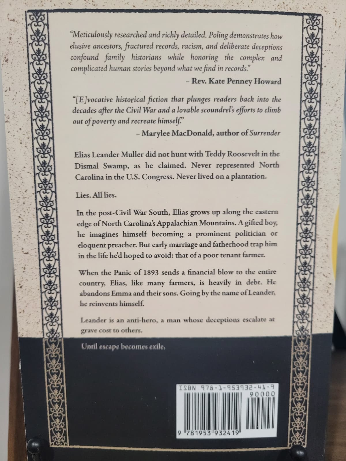 Leander's Lies back cover