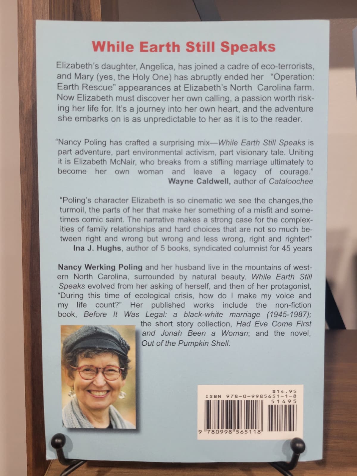 While the Earth Still Speaks back cover
